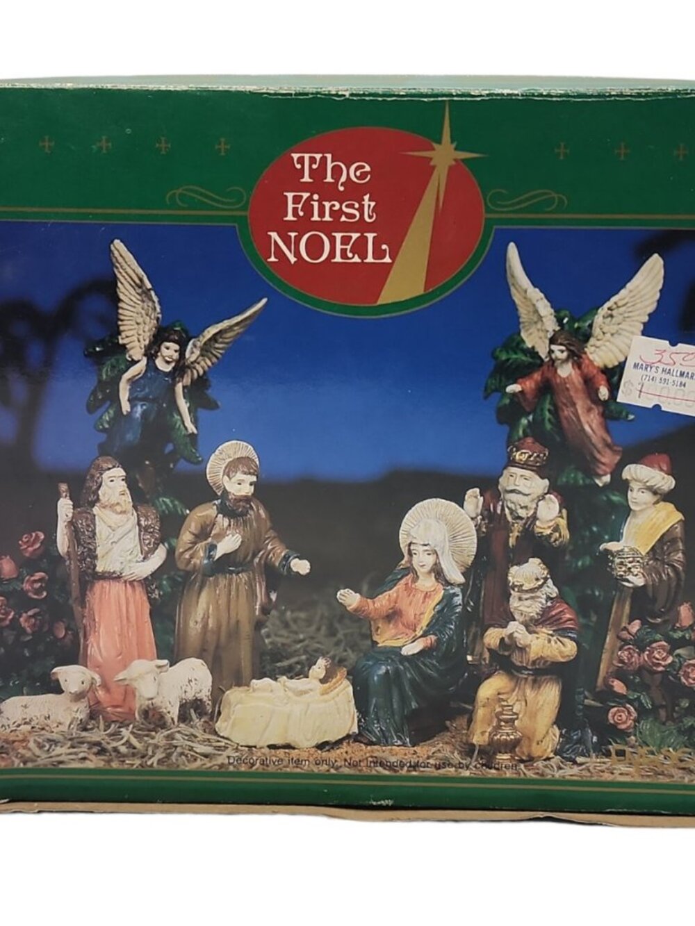 Rare Complete 1989 Enesco "The First Noel" Miniature Pewter Manger Grouping Set